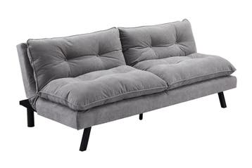 Slaapbank COCOONING 190cm 3-zits grijs chenille - 48473, Ophalen of Verzenden, Nieuw
