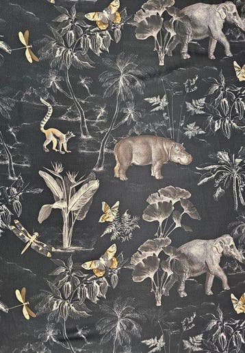 300x300cm! Luxe lakensstof met exclusieve vintage dieren -