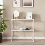 Consoletafel Strömstad haltafel met 1 plank 80x80x26 cm wit, Huis en Inrichting, Tafels | Sidetables, Verzenden, Nieuw