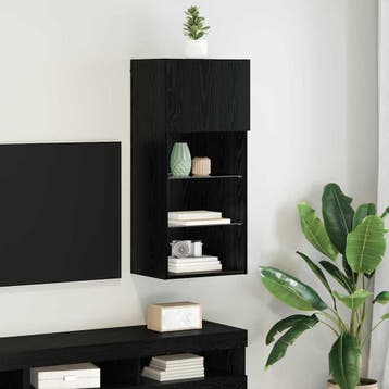 vidaXL Wandgemonteerd tv-meubel 40,5 x 30 x 90 cm Zwart, Minder dan 50 cm, Verzenden, Nieuw, Minder dan 100 cm