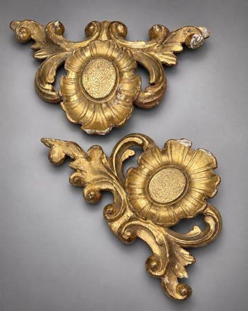 Lijst (2) - gouden zecchino, Hout - Gouden fregi, zecchino,