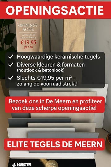Openingsaktie bij Elite Tegels De Meern, Verzenden, Nieuw