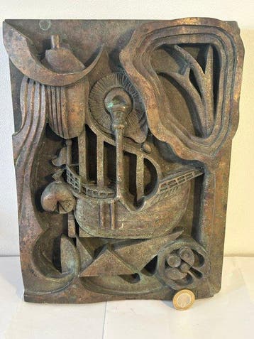 Reliëf, Vintage-Skulpturen, Reliefkunst, maritimer Kunst und