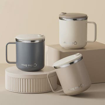 Geïsoleerde Koffiemok met Deksel - 400ML Dubbelwandig RVS Dr, Verzenden, Nieuw