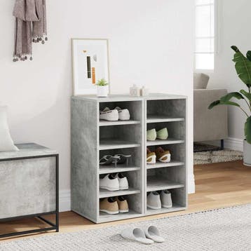 vidaXL Schoenenkasten 2 st 31,5x35x70 cm bewerkt hout, Verzenden, Nieuw