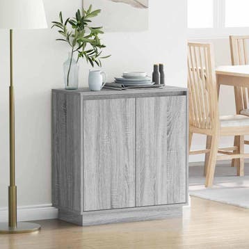 vidaXL LED Sideboard Grijs sonoma 71 x 34,5 x 75 cm Bewerkt, Verzenden, Nieuw