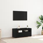 vidaXL TV-kast Zwart Eiken 90 x 35 x 40 cm Bewerkt hout, Minder dan 50 cm, Verzenden, Nieuw, Minder dan 100 cm