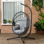 Nieuwe Hangstoel – Ei Stoel met Standaard – Donkergrijs, Verzenden, Nieuw