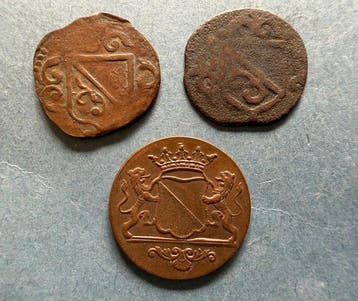 Nederland, Utrecht. 1634- 1788: duit 1634/37, duit z.j., Postzegels en Munten, Munten | Nederland