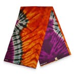 Afrikaanse stof - Oranje Paarse Tie Dye - Polycotton - 1 yar, Ophalen of Verzenden, Nieuw