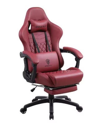 Verstelbare Gamingstoel – Vintage PU Leer – Met Voetsteun (6, Verzenden, Zwart, Nieuw, Bureaustoel