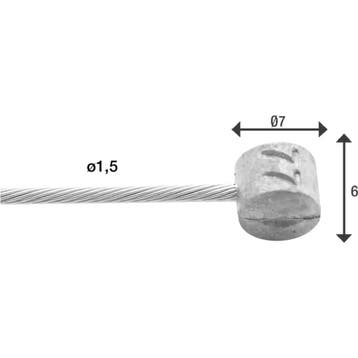 Elvedes Roestvrijstalen remkabel - 2m - 1,5mm - Ton nippe..., Fietsen en Brommers, Fietsonderdelen, Ophalen of Verzenden, Nieuw