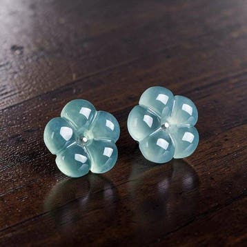 Jade - Feicui jadeiet met zilveren oorbellen - Oorbellen -