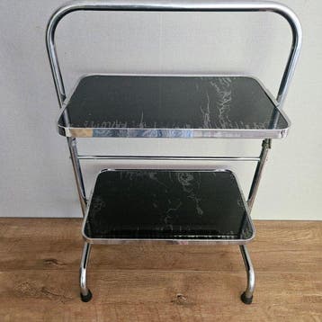 Étagère - opklapbaar - Verchroomd, Hout