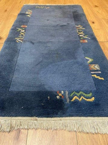 Prachtig handgeknoopt Nepalees tapijt in elegant blauw met, Nieuw