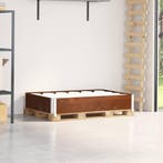 vidaXL Palletopzetrand 120x80 cm massief grenenhout bruin, Verzenden