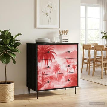vidaXL Ladekast AACHEN Roze palmbomenprint 66 x 36,5 x 76 cm, Verzenden, Nieuw