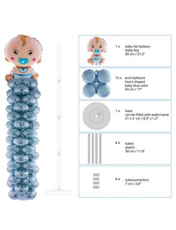 Folie ballonnenpilaar geboorte jongen, Ophalen of Verzenden, Nieuw