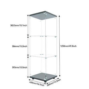Glazen Vitrinekast met LED – 3-Laags Zwarte Displaykast, Huis en Inrichting, Kasten | Vitrinekasten, Verzenden, Nieuw
