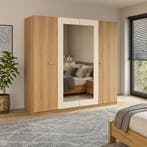 Kledingkast Verdal – 4-Deurs incl. Spiegel, Verzenden, Nieuw