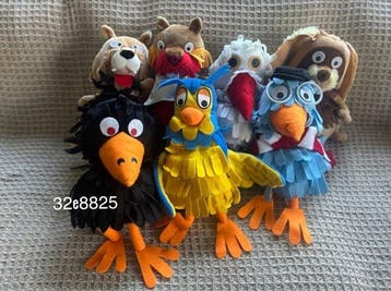 Figuur - De Fabeltjeskrant 7 Handpoppen / poppenkastpoppen,