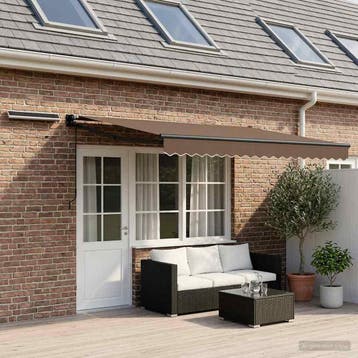vidaXL Elektrisch Uittrekbaar Zonnescherm Taupe 4,5 × 3 m, Tuin en Terras, Zonneschermen, Verzenden, Nieuw