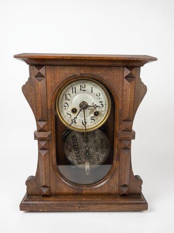 Wandklok - Antiek Hout - 1880-1920 - Polyfoon horloge