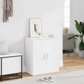 vidaXL Schoenenkast 60x35x70 cm bewerkt hout wit, Verzenden, Nieuw