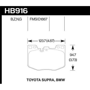 Hawk 2020 Toyota Supra / 19-20 BMW Z4 HP+ Street Front Brake, Ophalen of Verzenden, Nieuw