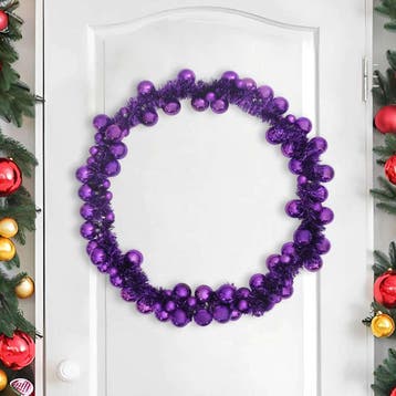 vidaXL Kerstbal Guirlande Lila 186 cm Polystyreen, Diversen, Kerst, Verzenden, Nieuw