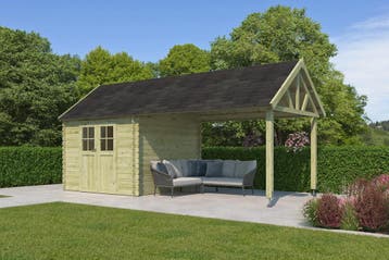 Woodlands Blokhut Gloucester S Groen Geïmpregneerd 670 x 295, Nieuw