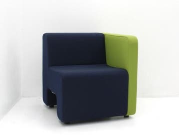 Fauteuil Ahrend Landscape - stof blauw en groen - 4-poot, Werkplek, Ophalen of Verzenden, Gebruikt, Overige typen