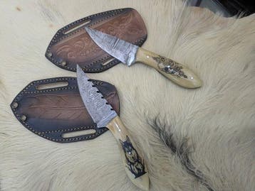 Keukenmes - Utility knife - paar Damascus-staal met volle