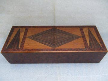 Doos - Doos, met marquetage van diverse houtsoorten, circa, Antiek en Kunst
