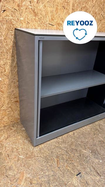 Ahrend roldeurkast - 110x120x45cm - zilvergrijs met alu...., Nieuw in verpakking