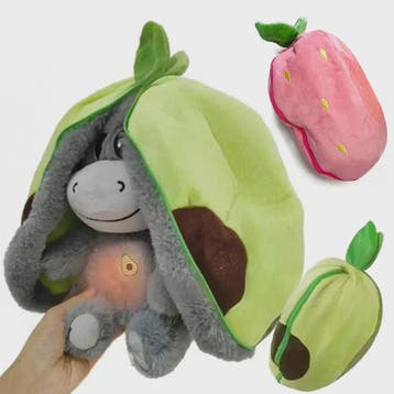 Aardbei Ezel Pluche Knuffel - Veranderbaar & Slaap Poppetje