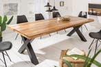 Massieve eettafel IRON CRAFT 240cm natuurlijk mangohout, Huis en Inrichting, Ophalen of Verzenden, Nieuw