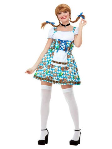 Oktoberfest Jurk Blauw Bierpullen Pretzel, Kleding | Dames, Carnavalskleding en Feestkleding, Ophalen of Verzenden, Nieuw