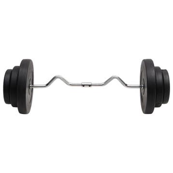 vidaXL Halter gebogen met gewichten 60 kg, Verzenden, Nieuw