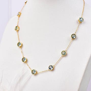 Zonder minimumprijs - Halsketting Zilver - Topaz -, Sieraden, Tassen en Uiterlijk, Kettingen, Nieuw