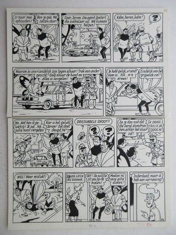 Paul Geerts - 1 Original page - Suske en Wiske - De vlijtige, Nieuw