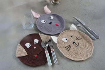 Haakpatroon Dieren Placemats met kat, hond & konijn, Ophalen of Verzenden, Nieuw