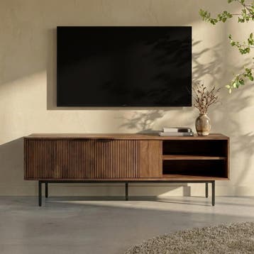 *WOONWINKEL* Tv-meubel Hout Met Ribbels (staand/hangend) 140, Verzenden, Nieuw