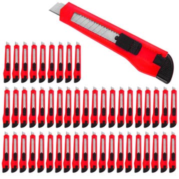 Tapijtmessen 50 stuks Rood (Gereedschap, Voor in Huis), Verzenden, Nieuw