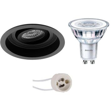 GU10 Inbouwspot Set - Mat Zwart - Inbouw Rond - Verdiept -, Ophalen of Verzenden, Nieuw, Overige fittingen, Plafondspot of Wandspot