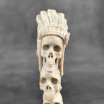 Snijwerk, NO RESERVE PRICE - Stunning Indian Human Skull