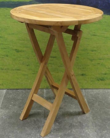 Klaptafel 60 cm rond teak, Tuin en Terras, Tuintafels, Ophalen of Verzenden, Nieuw, Teakhout