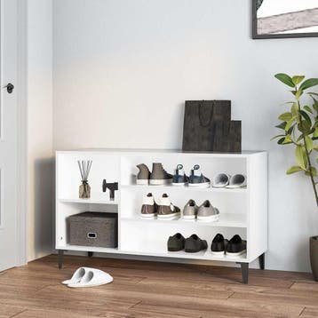 vidaXL Schoenenkast 102x36x60 cm bewerkt hout hoogglans wit, Verzenden, Nieuw