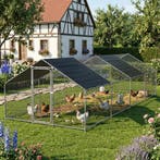 Kippenren Wels buitenren 3x8x2 m donkergroen pro.tec, Dieren en Toebehoren, Verzenden, Nieuw
