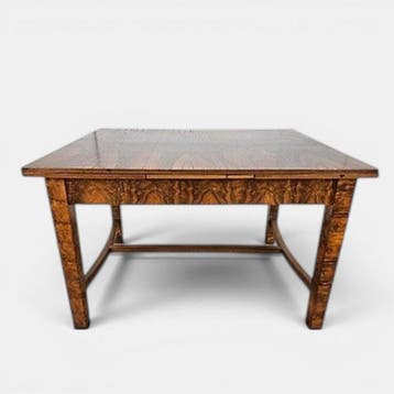 Eettafel - Uitklapbare eettafel in Art Deco-stijl met fineer, Antiek en Kunst